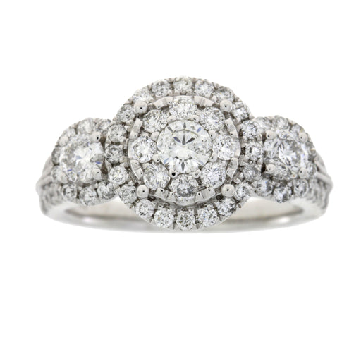 Bids.com 1.50ct Diamond 3 Stone Ring 14KT White Gold Rings