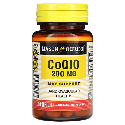 Mason Natural COENZYME Q10 GC 200MG 30 SFG Vitamins & Supplements