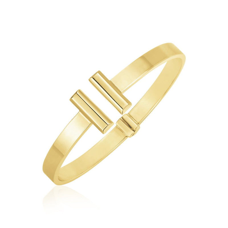 Bids.com 14k Yellow Gold High Polish Bar Cuff Bangle (6mm) Bracelets