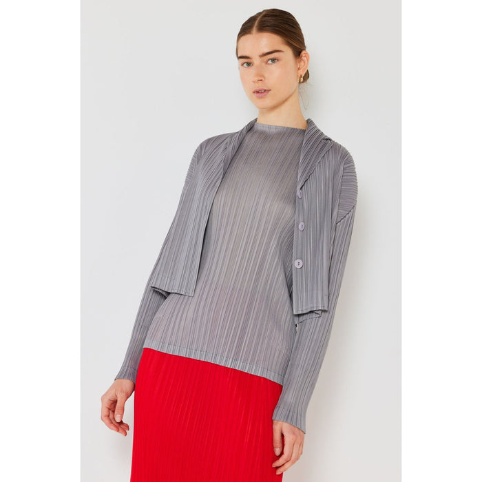 Marina West Swim Pleated Cropped Button Up Shirt