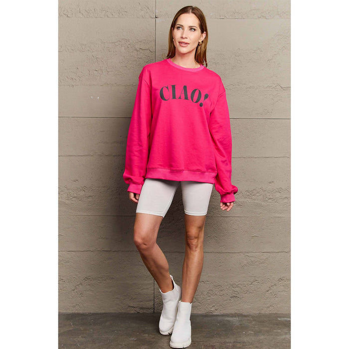 Simply Love CIAO! Round Neck Sweatshirt