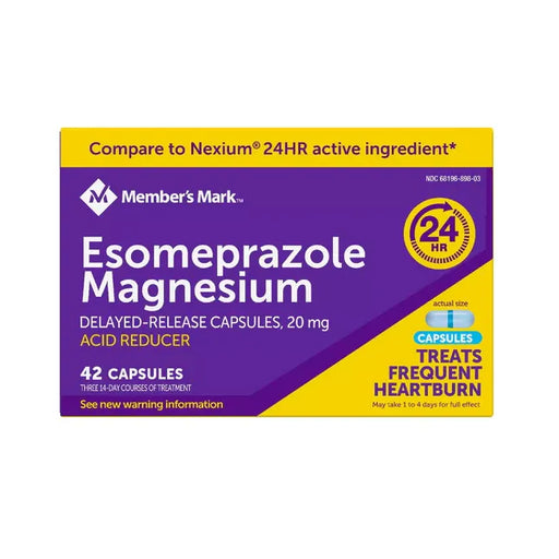 Member`s Mark AURO HEALTH ESOMEPRAZOLE MAGNESIUM DELAYED-RELEASE CAPSULES, 42 COUNT Medicine & Drugs