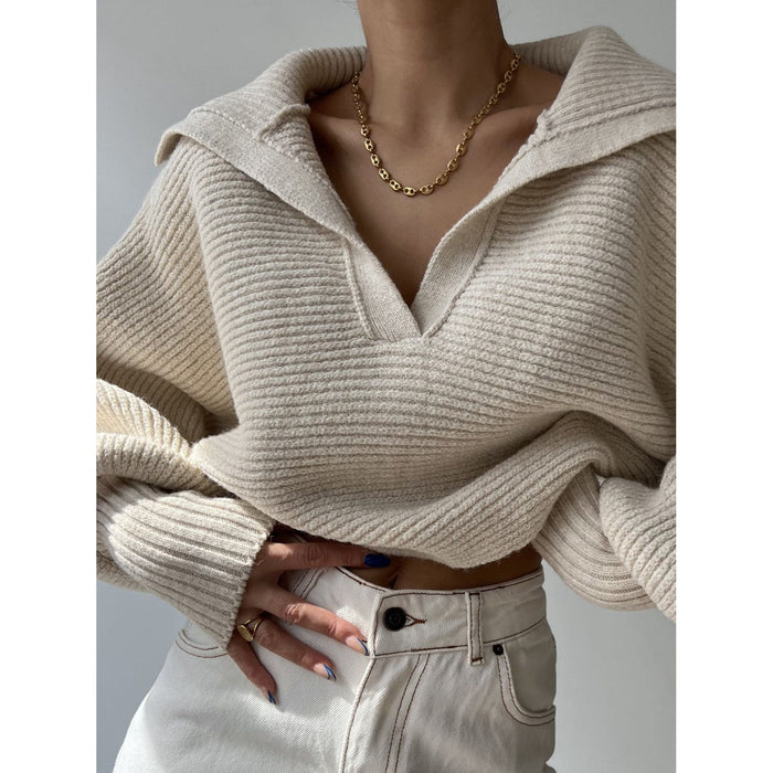 Johnny Collar Long Sleeve Sweater