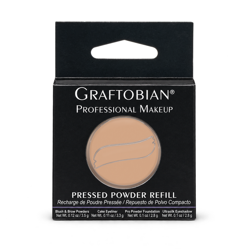 Graftobian Make-Up Company Pro Powder™ Foundation Refills, Ultra HD Pressed Powder White Smoke (N) Silk Beige
