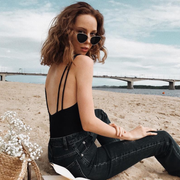 zeroUV Oversize Thin Metal Cat Eye Butterfly Frame Sunglasses C201 Sunglasses