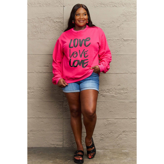 Simply Love LOVE Round Neck Sweatshirt