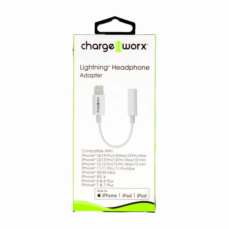 Charge Worxs Charge Worx Lightning to 3.5 mm Headphone Adapter Cables