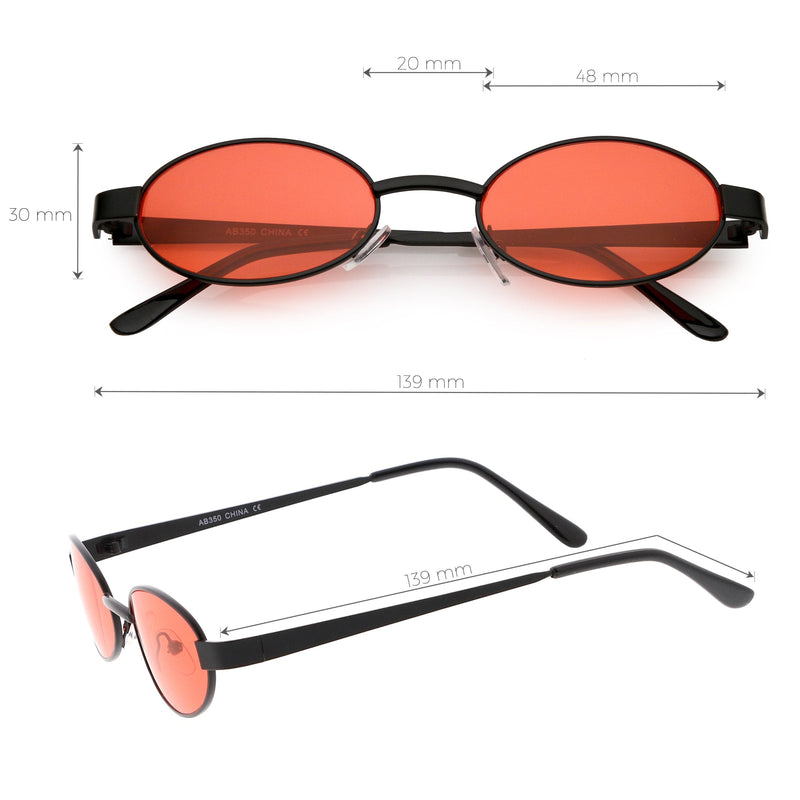 zeroUV Retro 1990's Small Color Tone Oval Metal Sunglasses C709 Sunglasses