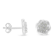 Bids.com Sterling Silver Diamond Swirl Cluster Stud Earrings (1/6 cttw, I-J Color, I2-I3 Clarity) Earrings