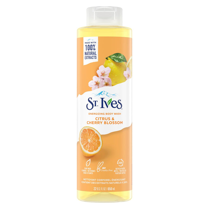 St. Ives St. Ives Energizing Body Wash Citrus & Cherry Blossom 650mL Body Wash White Smoke