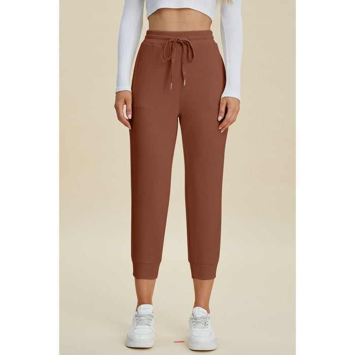 Basic Bae Full Size Air Scuba Drawstring High Waist Cropped Pants