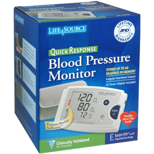 LifeSource LifeSource Quick Response Blood Pressure Monitor Com Easy-Fit Cuff Blood Pressure Monitors White Smoke