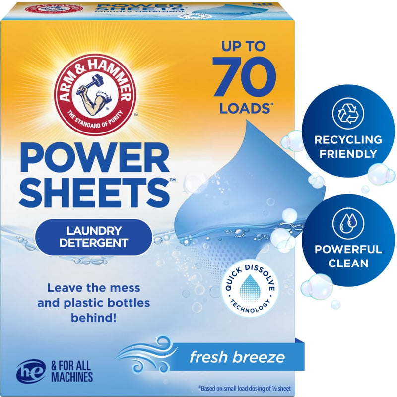 Arm & Hammer Arm & Hammer XL Power Sheets Laundry Detergent Fresh Breeze Laundry Detergent White Smoke