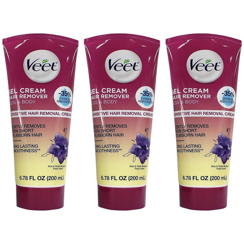 Veet Veet Legs & Body Hair Remover Gel Cream, Sensitive Formula - 6.78 Fl Oz Hair Removal