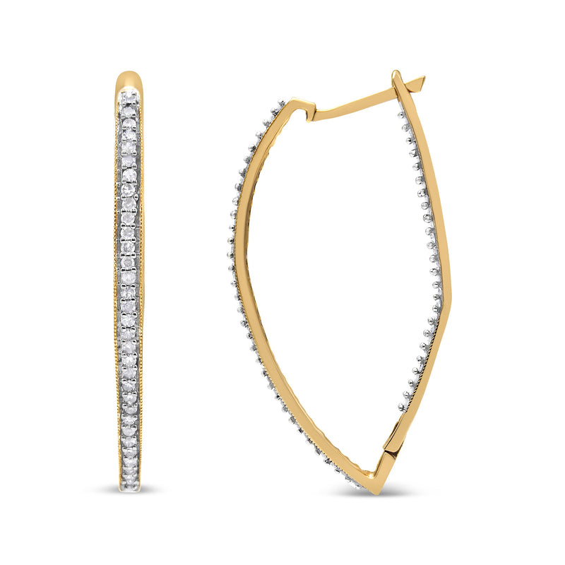 Bids.com 10k Yellow Gold Round Cut Diamond Earrings (1 cttw, I-J Color, I2-I3 Clarity) Earrings