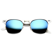 zeroUV Retro Horned Rim Half Frame Flash Mirror Lens Sunglasses 9309 Sunglasses
