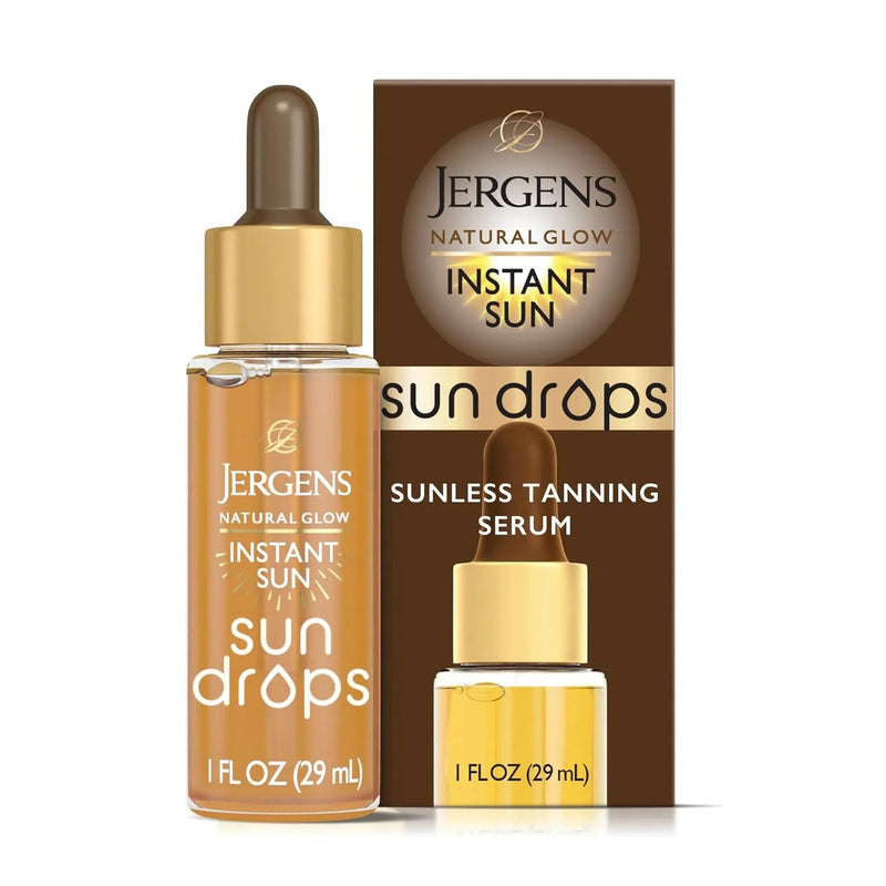 Jergens Jergens Natural Glow Instant Sun Drops Self Tan Serum 1 oz Body & Hair Glitter