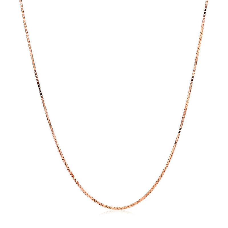 Bids.com 14k Rose Gold Adjustable Box Chain 0.7mm Necklaces