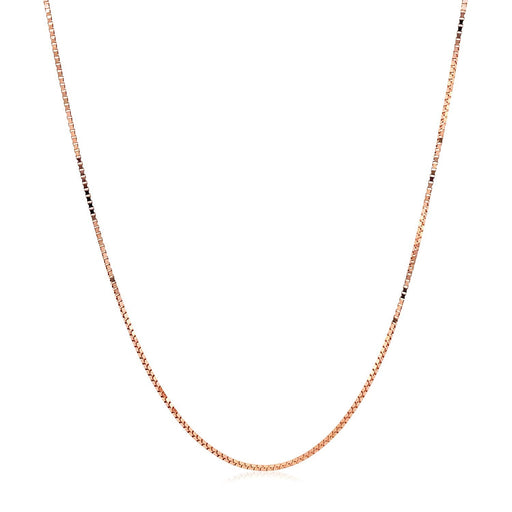 Bids.com 14k Rose Gold Adjustable Box Chain 0.7mm Necklaces