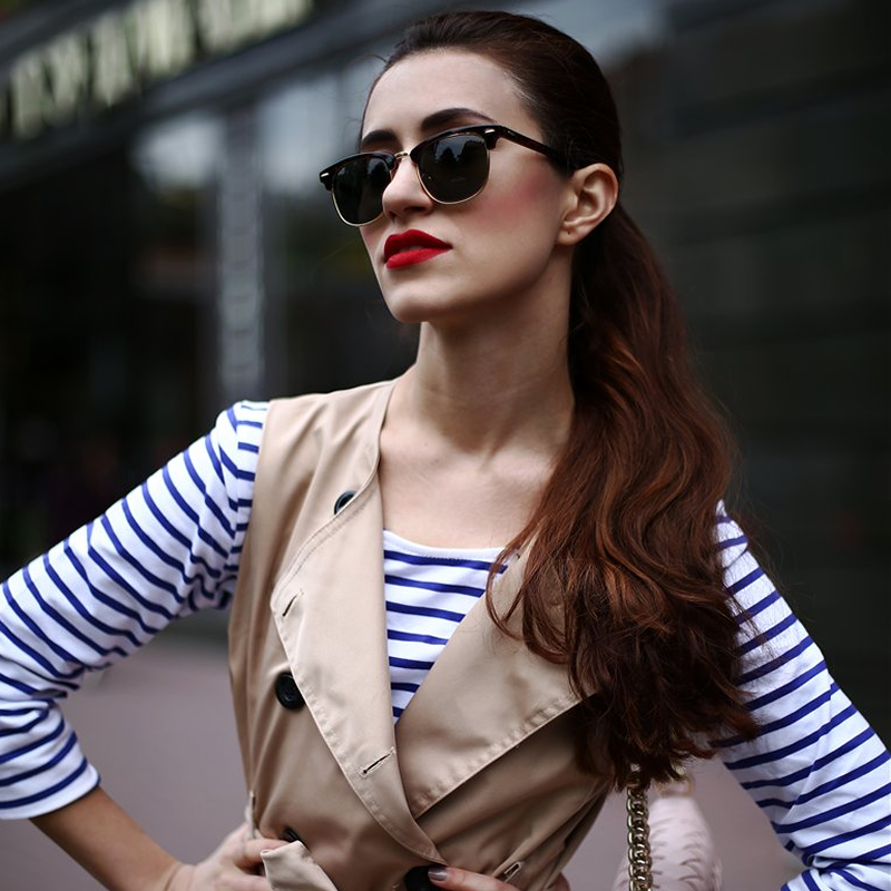 zeroUV Indie Half Frame Horned Rim Vintage Inspired Sunglasses 2934 Sunglasses