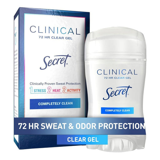 Secret Secret Clinical Strength Antiperspirant & Deodorant Clear Gel - Completely Clean - 1.6oz Deodorant White Smoke