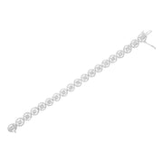 Bids.com .925 Sterling Silver 1.0 Cttw Diamond Nested Circle Miracle Set Open Wheel 7" Fashion Link Bracelet (I-J Color, I3 Clarity) Bracelets
