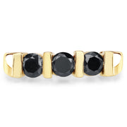 Bids.com 1.20 Carat Genuine Black Diamond .925 Sterling Silver Ring Rings