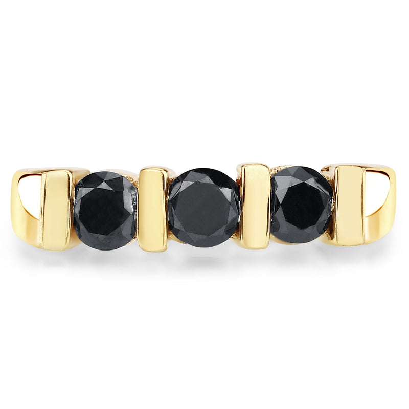 Bids.com 1.20 Carat Genuine Black Diamond .925 Sterling Silver Ring Rings