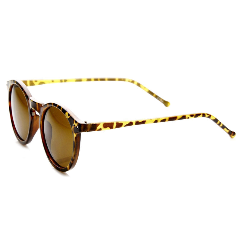zeroUV Dapper Key Hole Vintage Horned Rim Round Circle Indie Sunglasses 8943 Sunglasses
