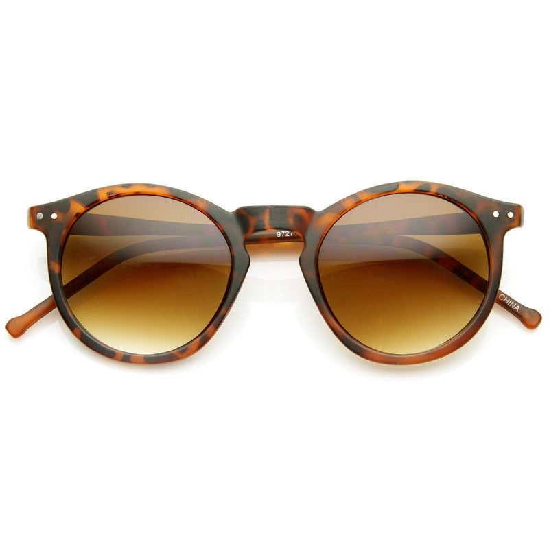 zeroUV Dapper Key Hole Vintage Horned Rim Round Circle Indie Sunglasses 8943 Sunglasses