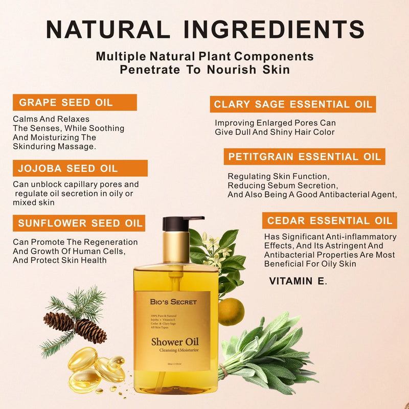 Mill's Beauty Supply Bio's Secret Cedarwood & Jojoba Oil Shower Oil Body & Massage Oil