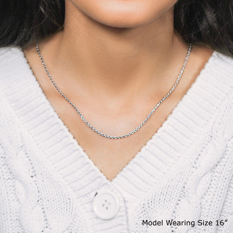 Bids.com Sterling Silver 1.8mm Diamond Cut Rope Style Chain Necklaces