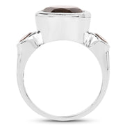 Bids.com 3.56 Carat Genuine Smoky Quartz .925 Sterling Silver Ring Rings