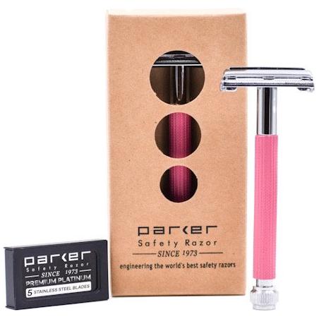 Parker 29L Pink Women's Long Handle Butterfly Open Safety Razor