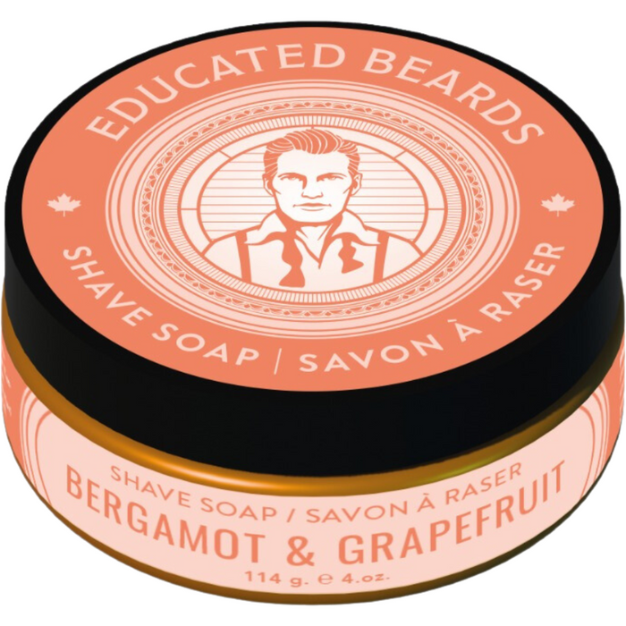 Educated Beards Bergamot & Grapefruit Shave Soap 4 oz