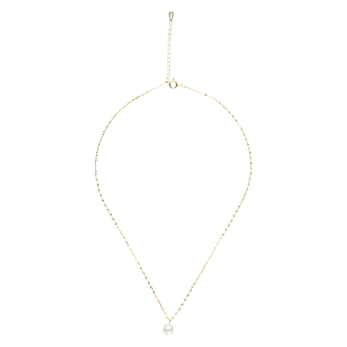 14K Gold Plated Solitaire Necklace