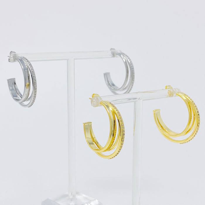 Irene Dimensional Hoop Earrings