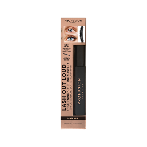 Profusion Cosmetics Lash Out Loud | Lengthening & Curling Mascara - Black Eyes