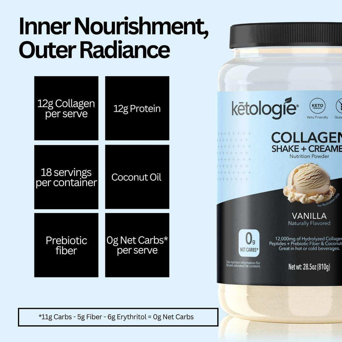 Vanilla Collagen Keto Shake + Creamer - 28.5oz