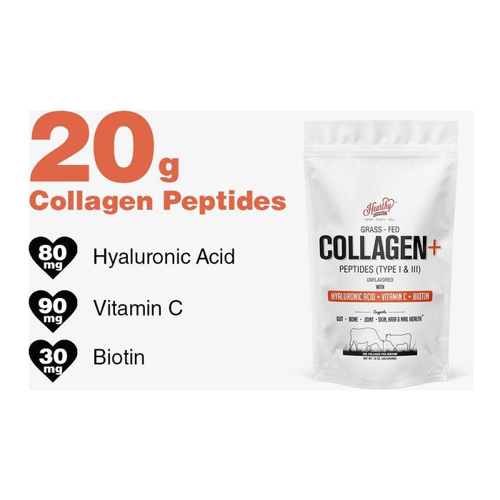 Collagen+ with Hydrolyzed Collagen Powder - Biotin - Hyaluronic Acid & Vitamin C