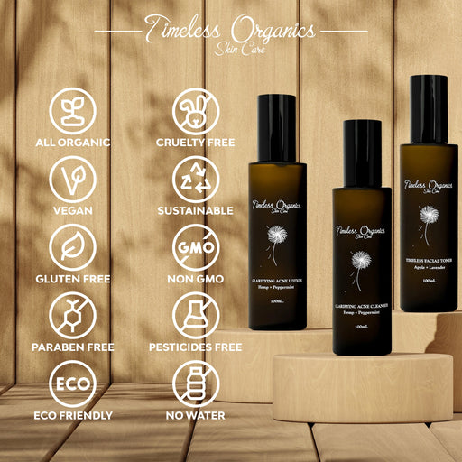 Timeless Organics Skin Care 3-Step Acne System Kit