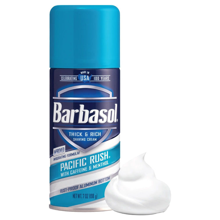 Barbasol Pacific Rush with Caffeine and Menthol Thick & Rich Shaving Cream 7 oz