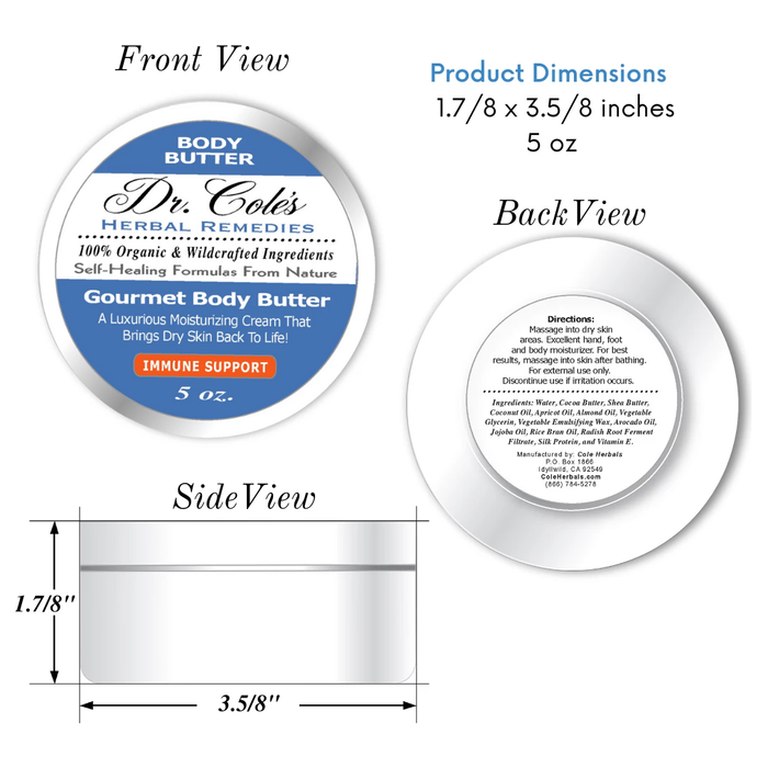 Dr. Cole's Gourmet Body Butter - IMMUNE SUPPORT