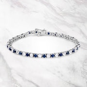 Bids.com 6.87 ct. t.w. Blue Sapphire and White Topaz Bracelet in Sterling Silver Bracelets