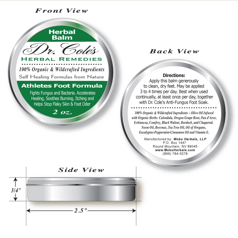 COLEHERBALS LLC 09 - Dr. Cole's Organic Athlete's Foot Treatment Herbal White Smoke