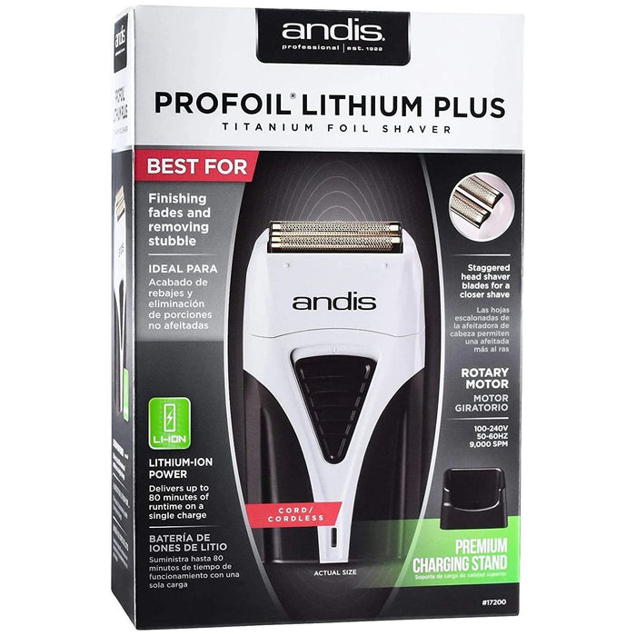 Andis Stylist Combo Clipper & Trimmer Black #66280 & Cordless Titanium Foil Shaver Ts-2 #17200, Black Fade Brush, Neck Duster, Forceone Razer, Flat Top Comb, Bottle Spray, Combo Set