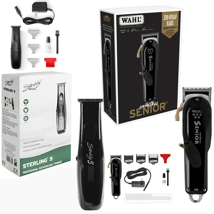 Wahl Professional 5-Star Series Cordless Senior 8504-400 & Wahl Professional Sterling 5 Cordless Trimmer 8777