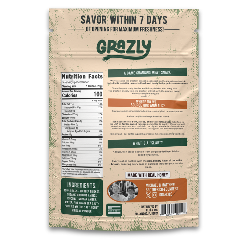 Grazly Raw Honey & Coconut Aminos Brisket Slabs