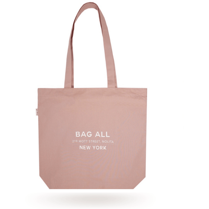 Bag-All - New York City Tote With Zipper And Inside Pocket, Pink/Blush