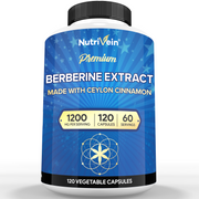 Nutrivein Nutrivein Premium Berberine 1200 mg with Ceylon Cinnamon - 120 Capsules GR-4L51-YC9A
